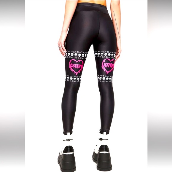 NWT Too Fast Creepy Lil B*tch High Waist Leggings Size XL - Picture 3 of 10